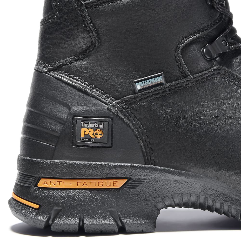 Timberland Μποτακια Εργασίας Ανδρικα Μαυρα - Pro® Endurance 8\" Steel Toe - Greece 5876924-NA